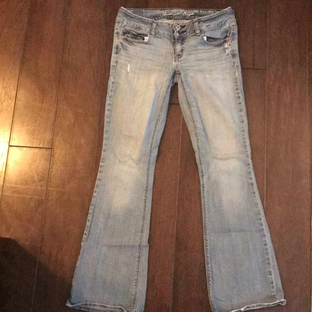 AE jeans. Flare, low rise, stretch. Size 2